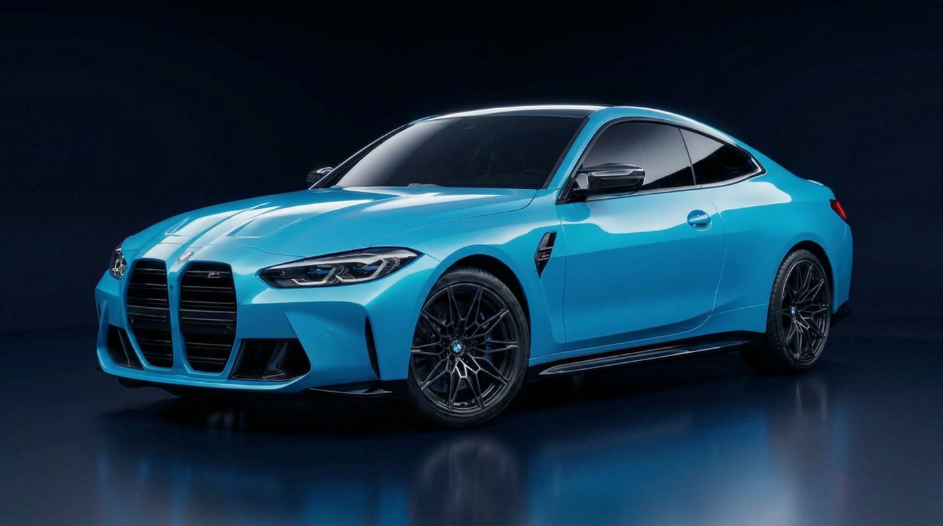BMW M4 con wrap Miami Blue y polarizado instalados por CD Cars & Design