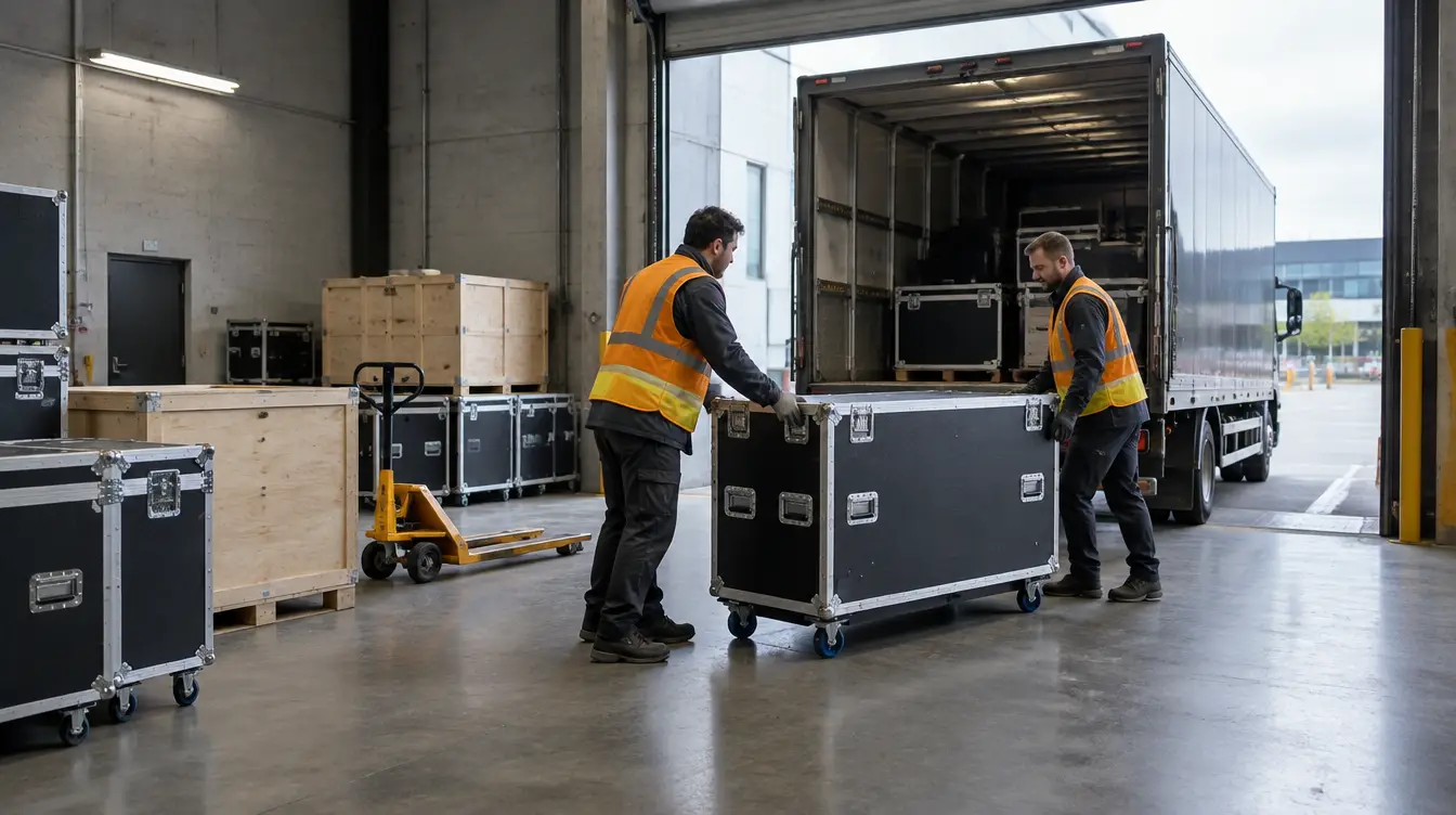 AI illustration of exhibition freight handling and transport cases