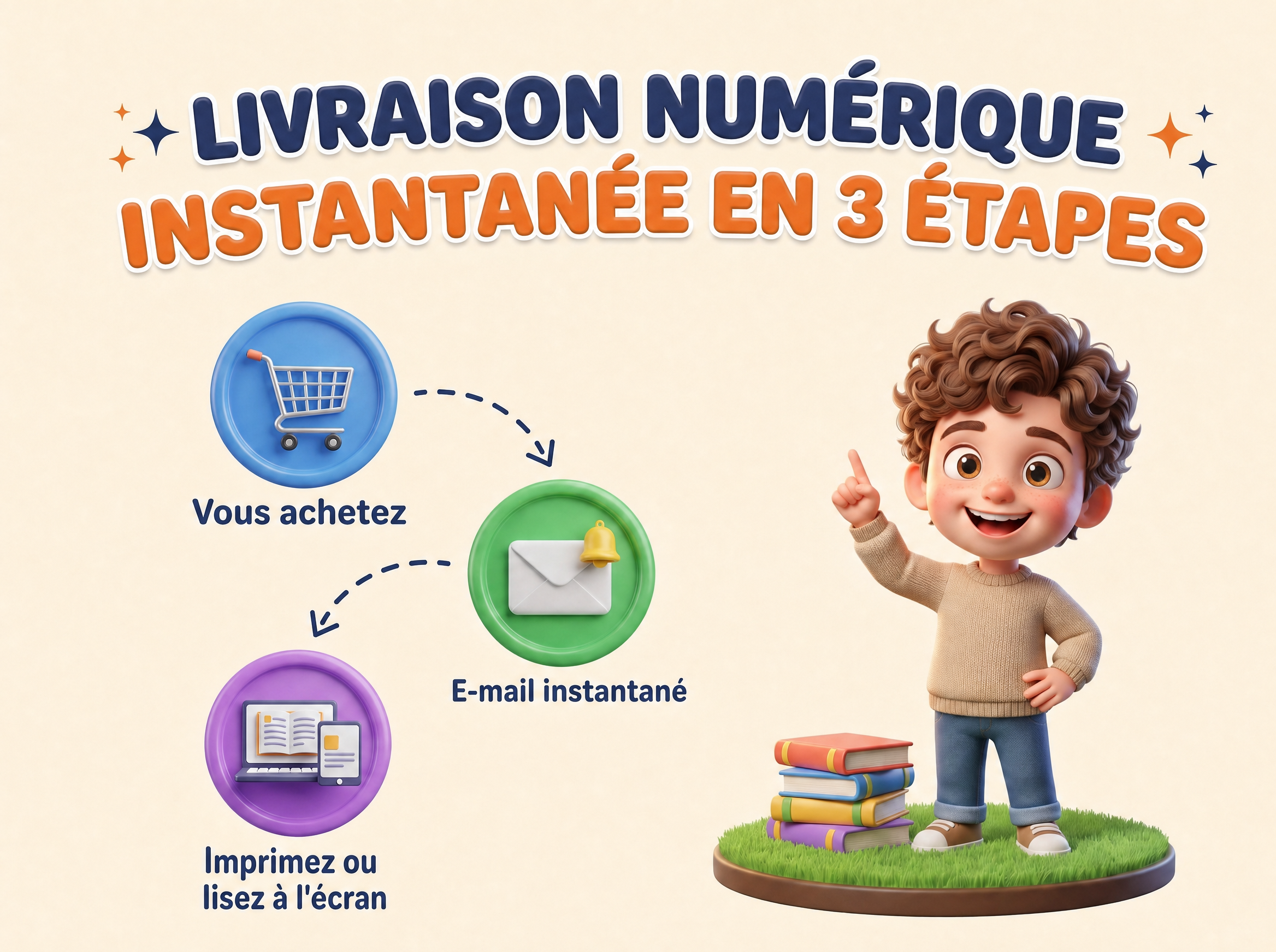 Livraison numérique instantanée en 3 étapes