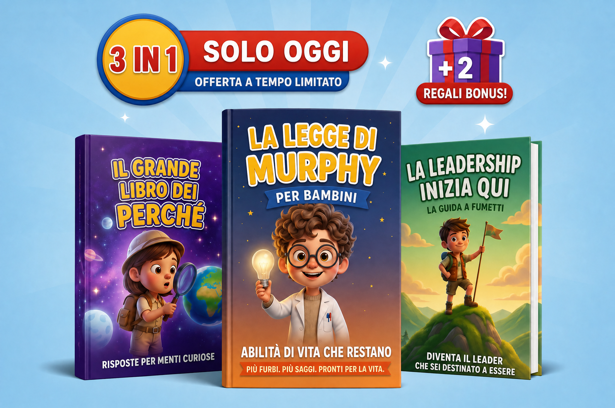 Kit 3-in-1 — Murphy's Law for Kids + The Big Book of Why + Leadership Starts Here