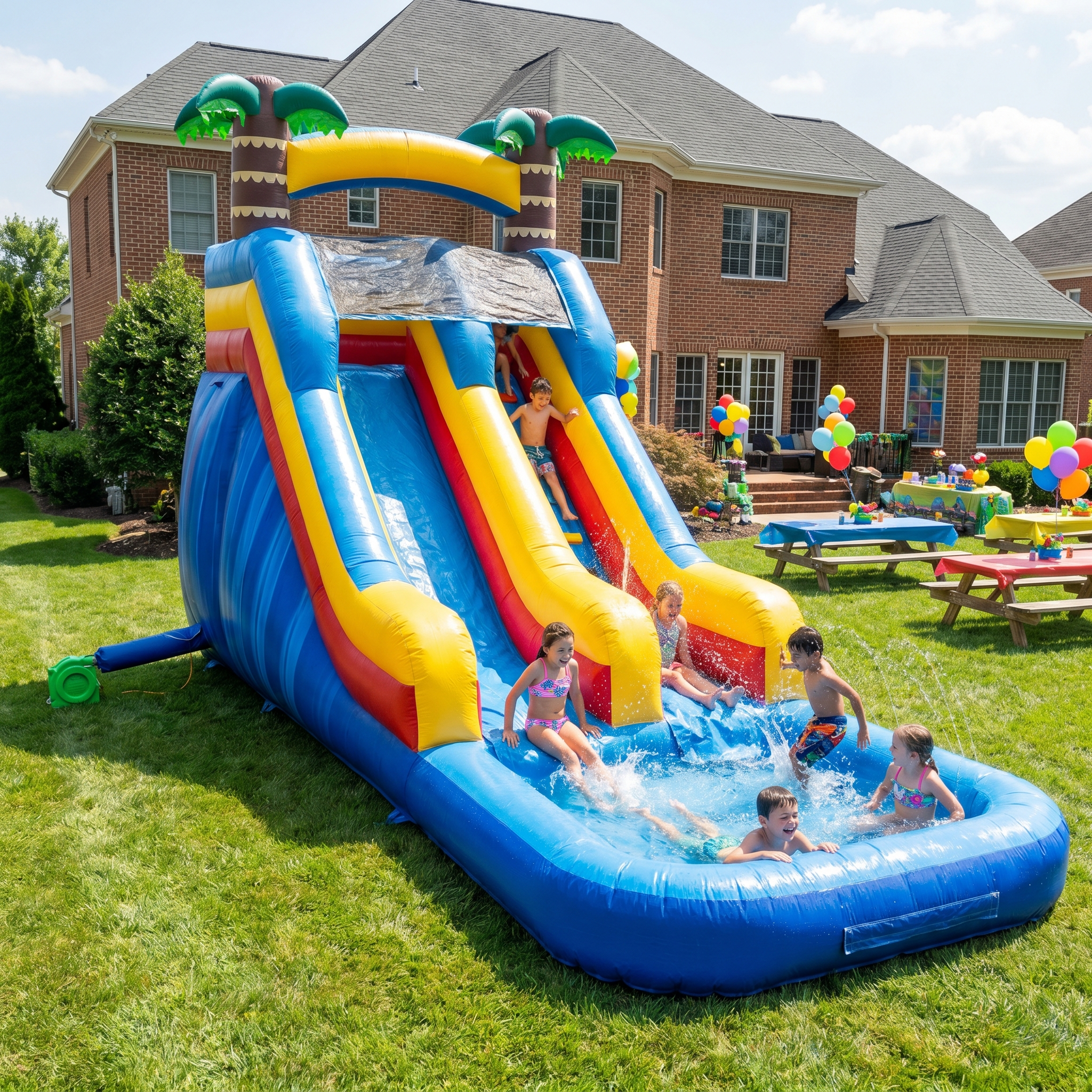 Giant inflatable water slide rental near Woodbridge Stafford and Dumfries VA &mdash; summer backyard party