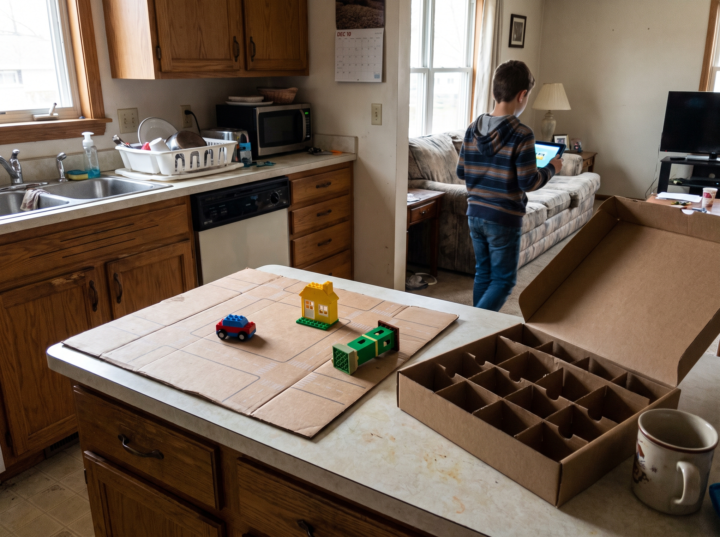 Day 10 — three tiny builds on a cardboard mat, and the tablet wins