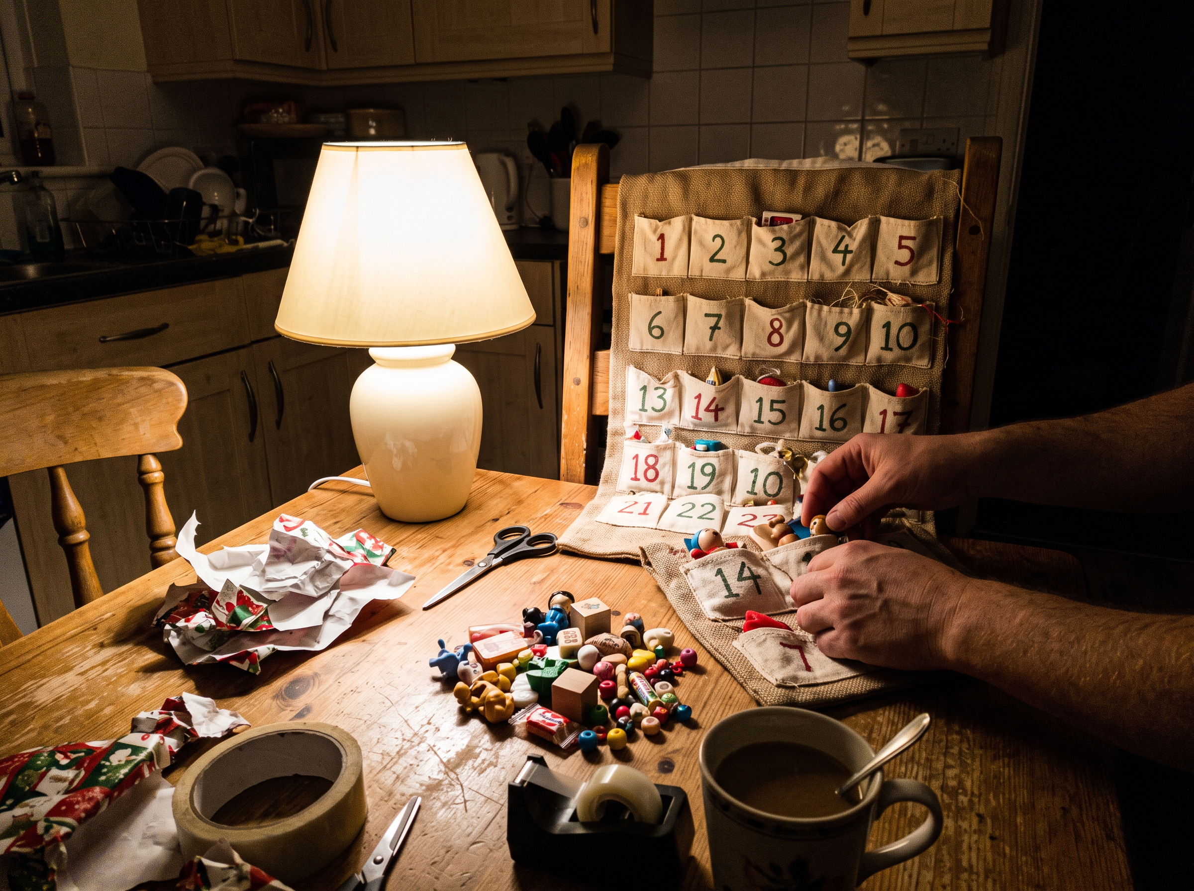 10 PM — stuffing the fill-your-own calendar pockets again