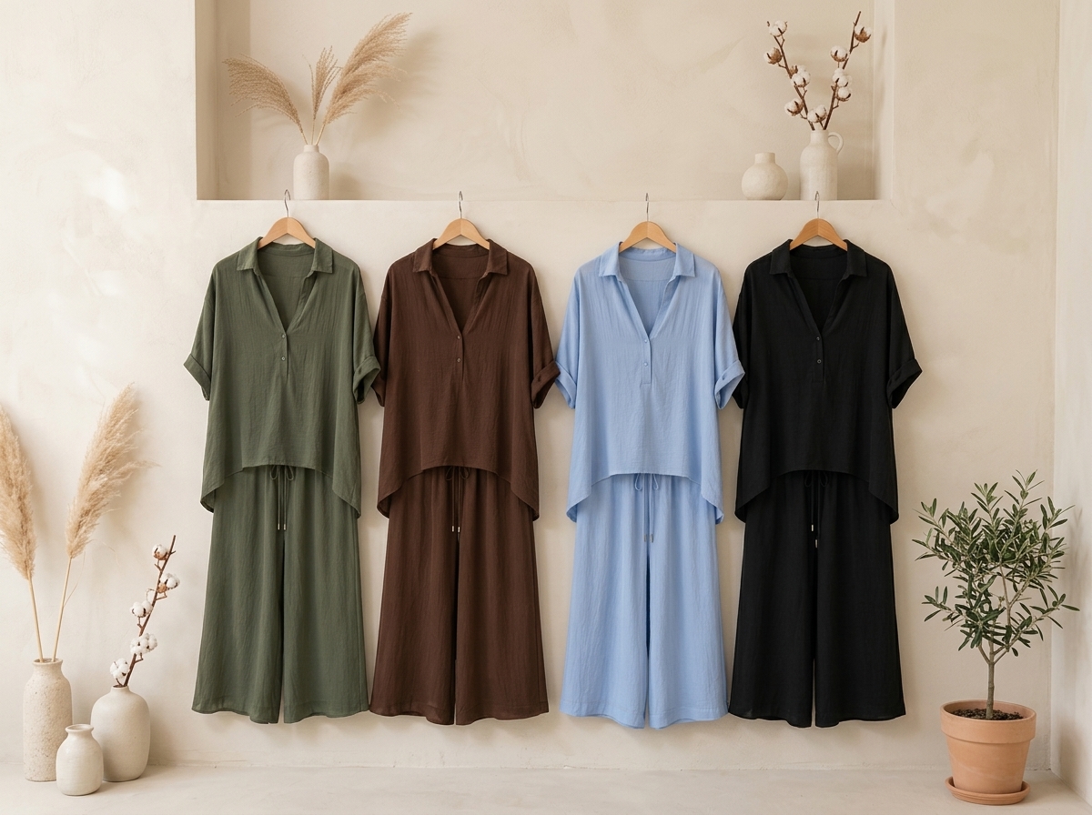 Les 4 coloris de l'ensemble fluide