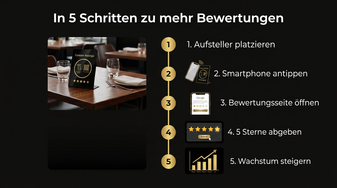 Infografik: 5 Schritte zu mehr Google Bewertungen im Restaurant