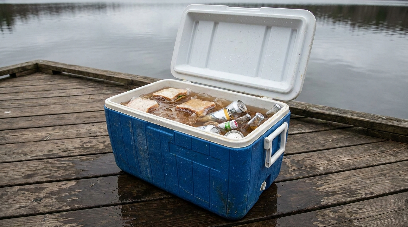 Glacière ordinaire, aliments mouillés