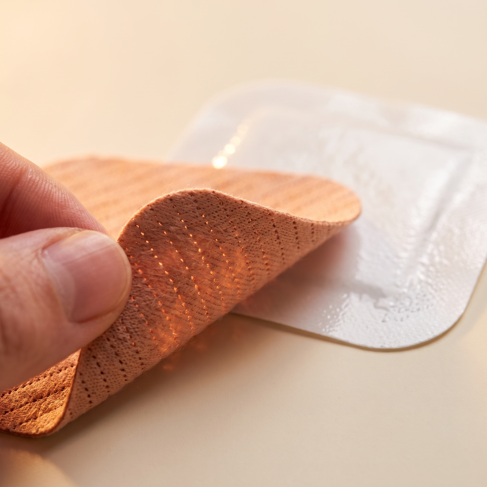 Breathing woven cotton — not plastic