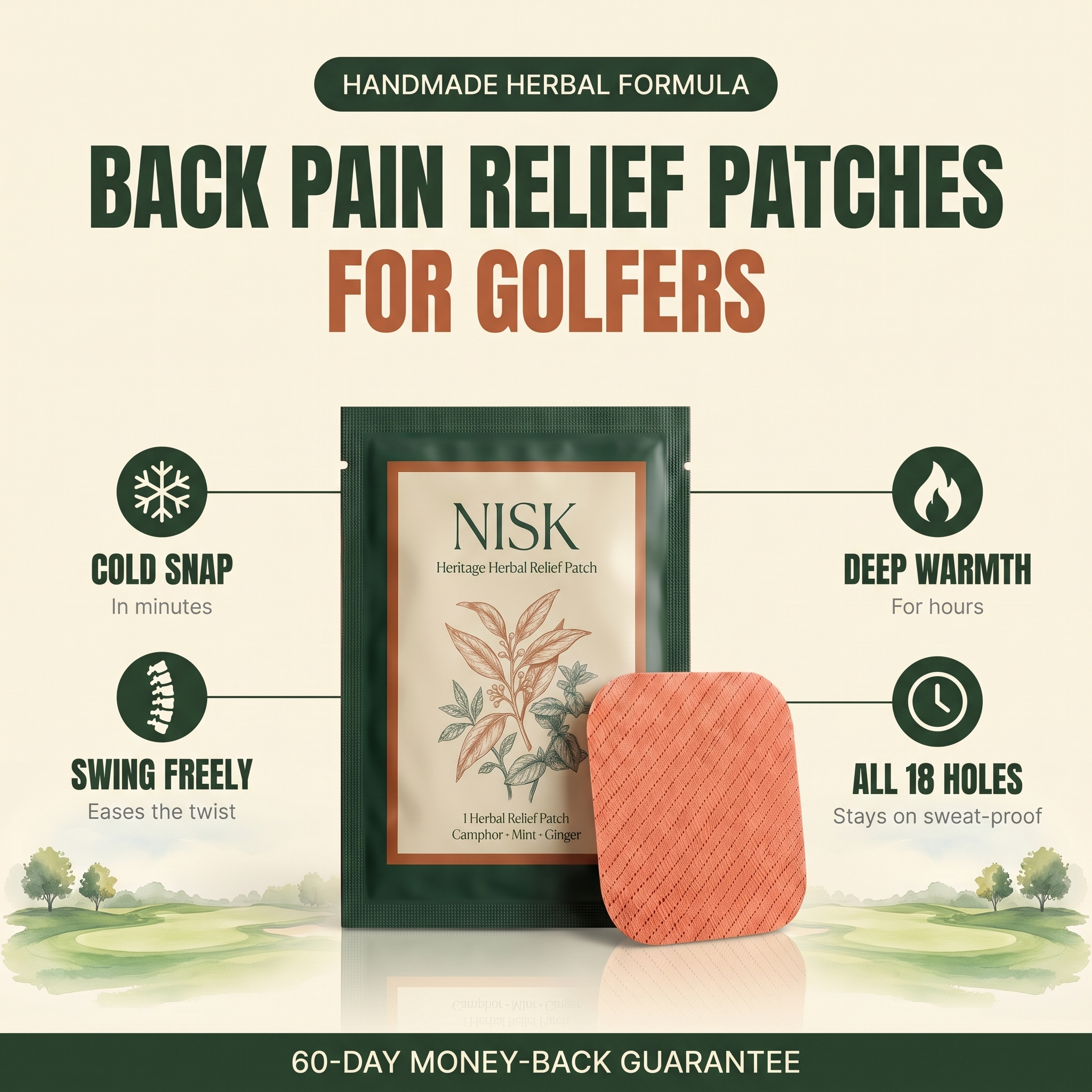 NISK Golfer's Back Pain Relief Patches