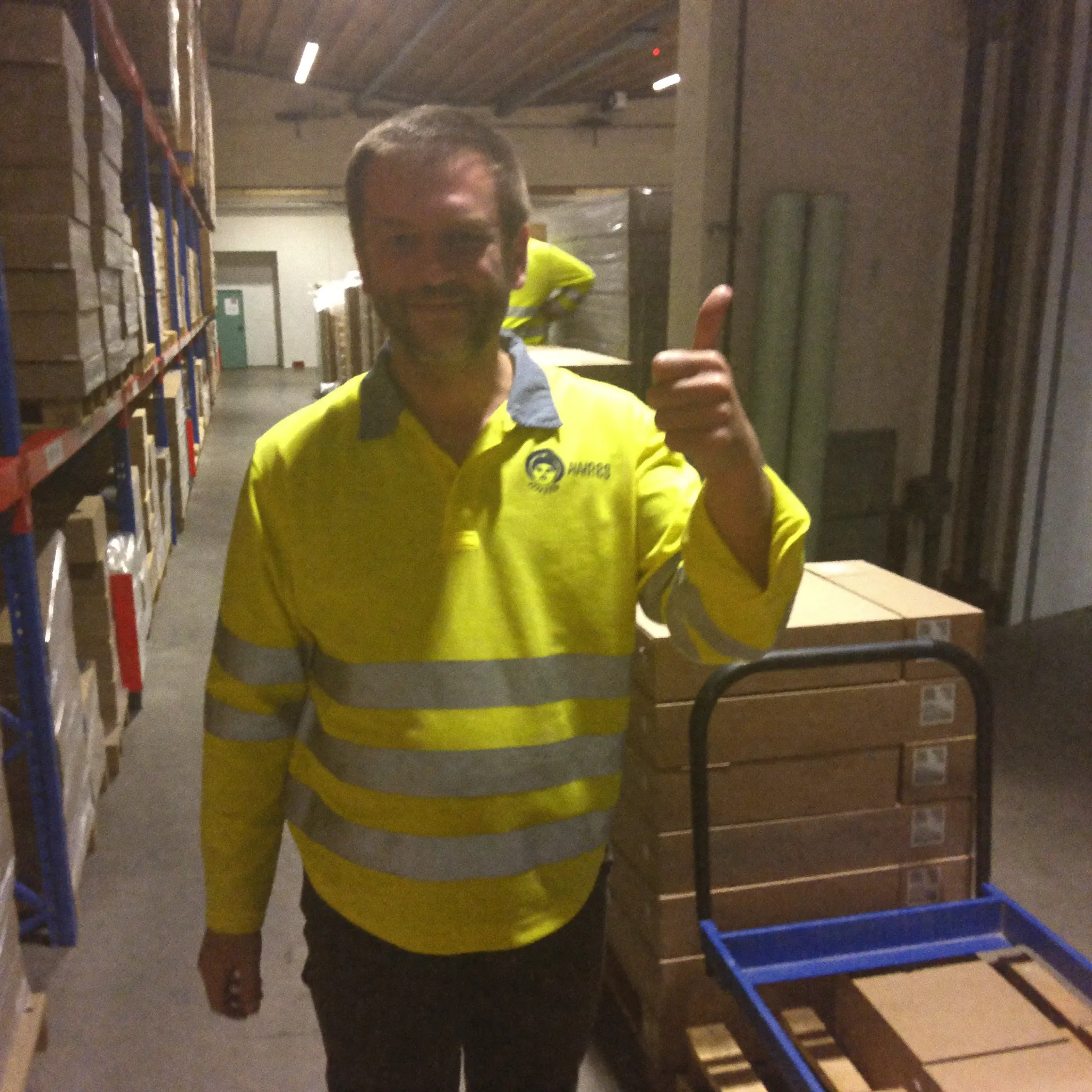 Steve on shift at the warehouse