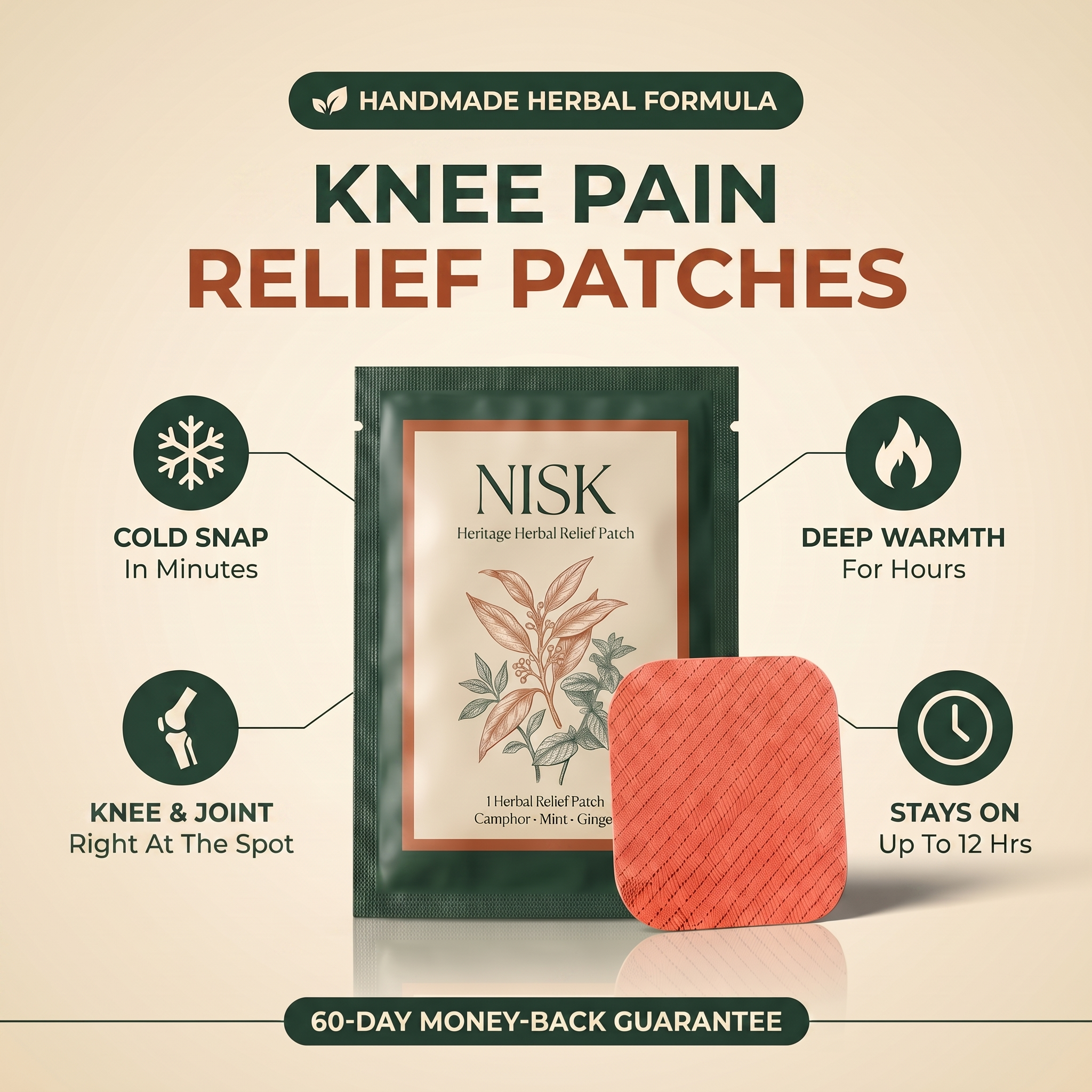 NISK Knee Pain Relief Patches