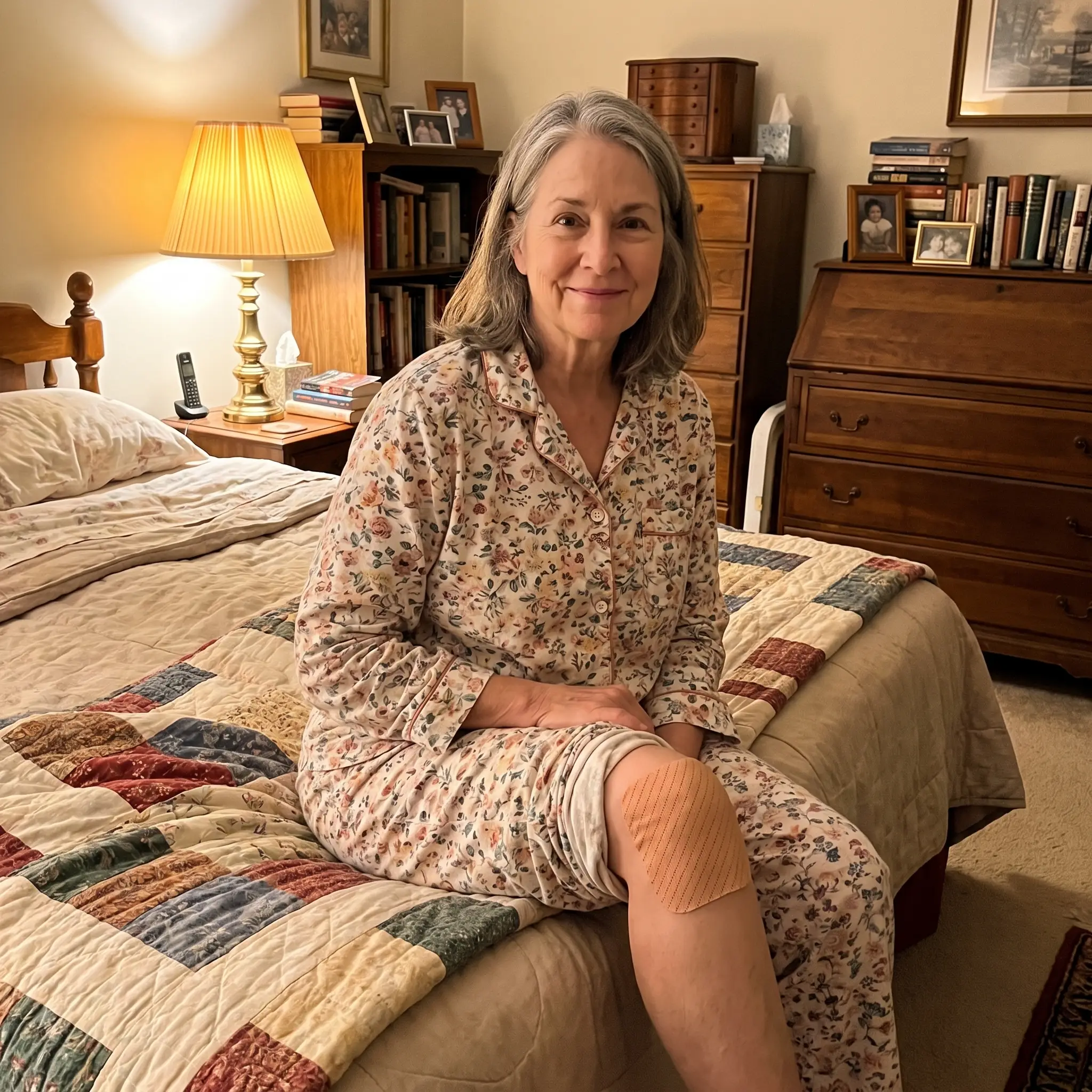 Ellen wearing the patch to bed