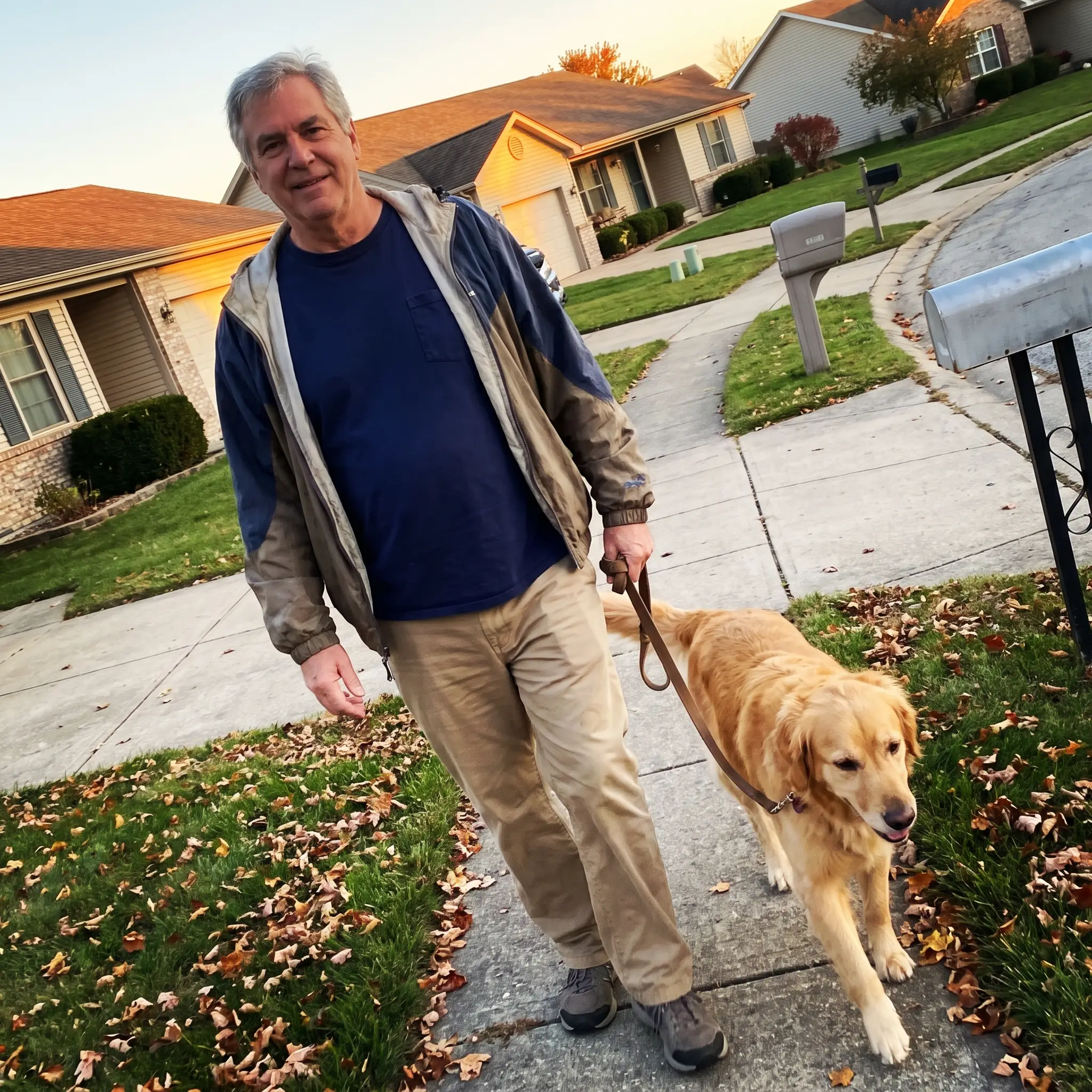 Gary walking his dog