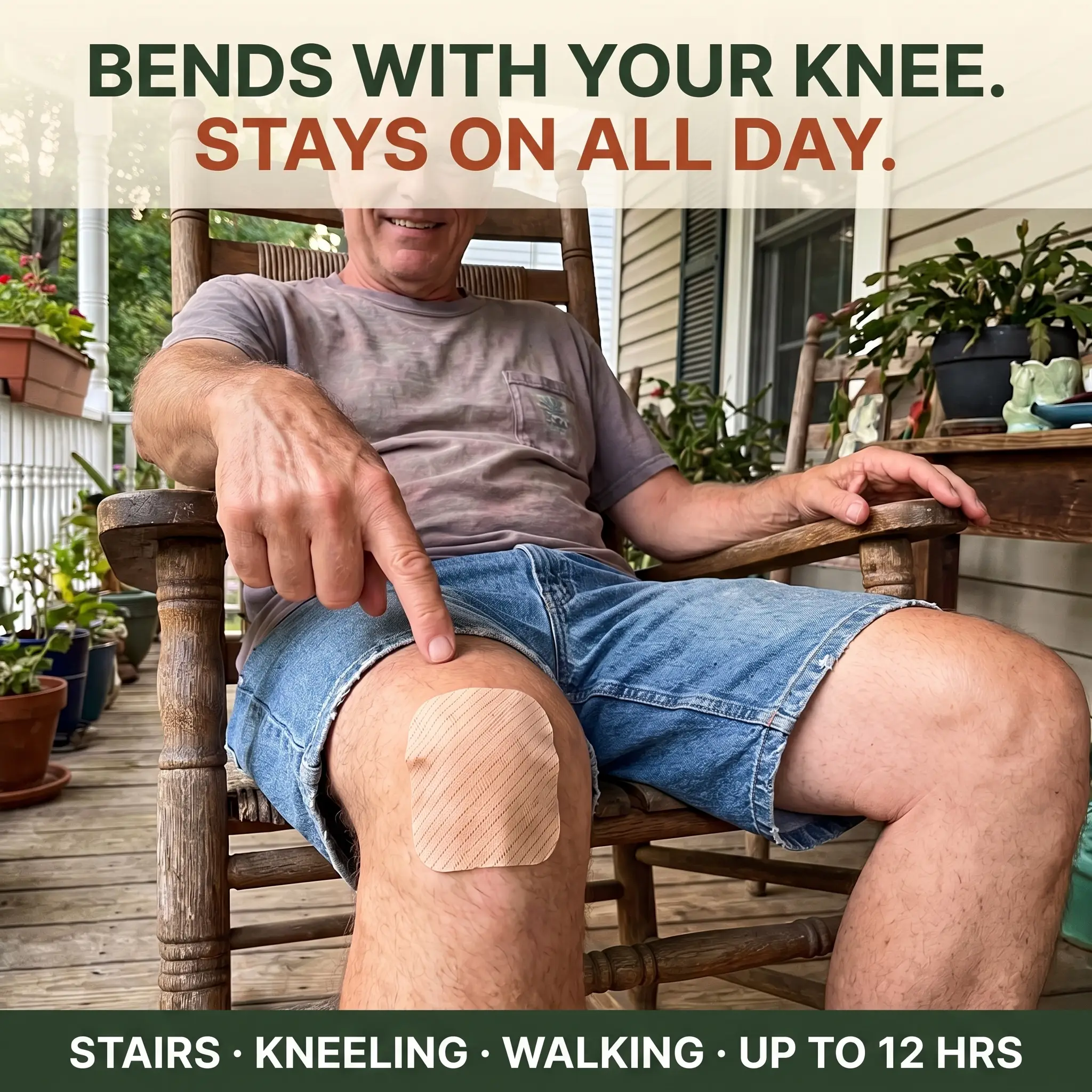 The patch bending with the knee