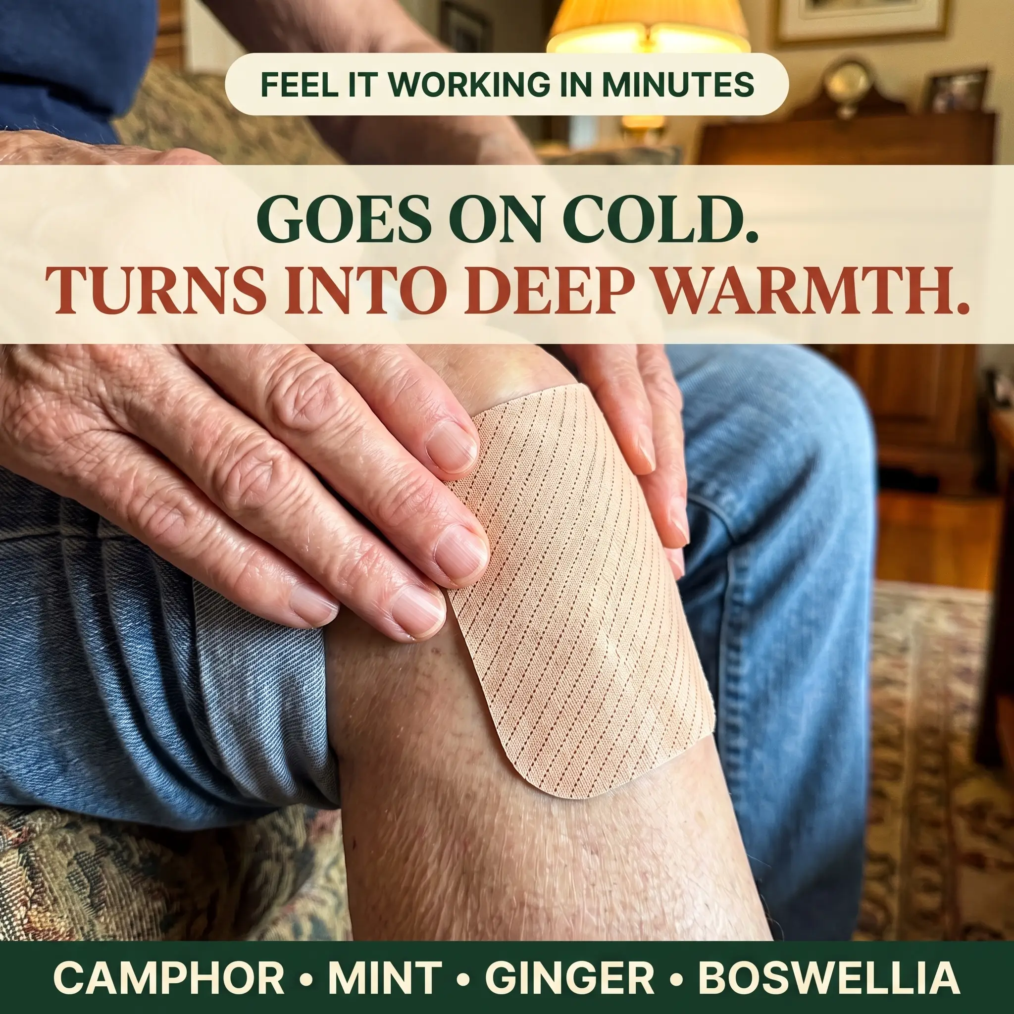 Goes on cold, turns into deep warmth