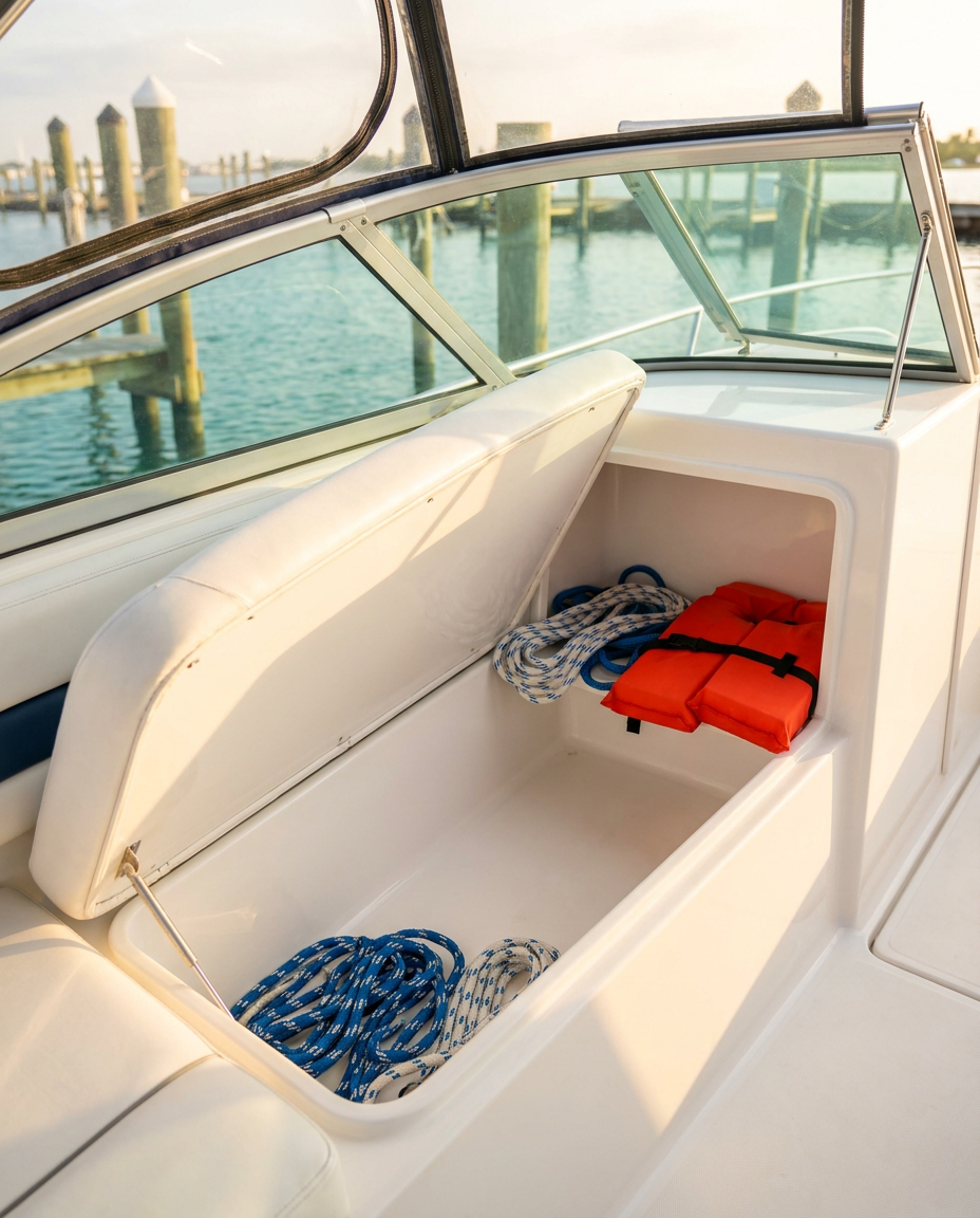 Pristine clean boat compartment
