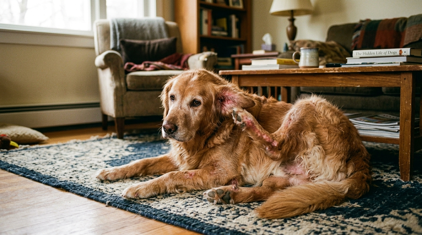 Dog scratching