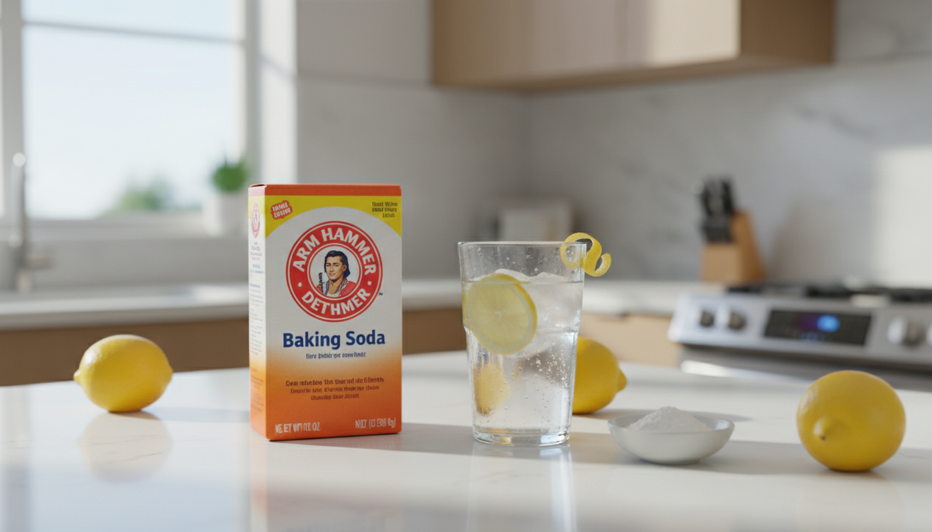 Baking soda lemon water kitchen