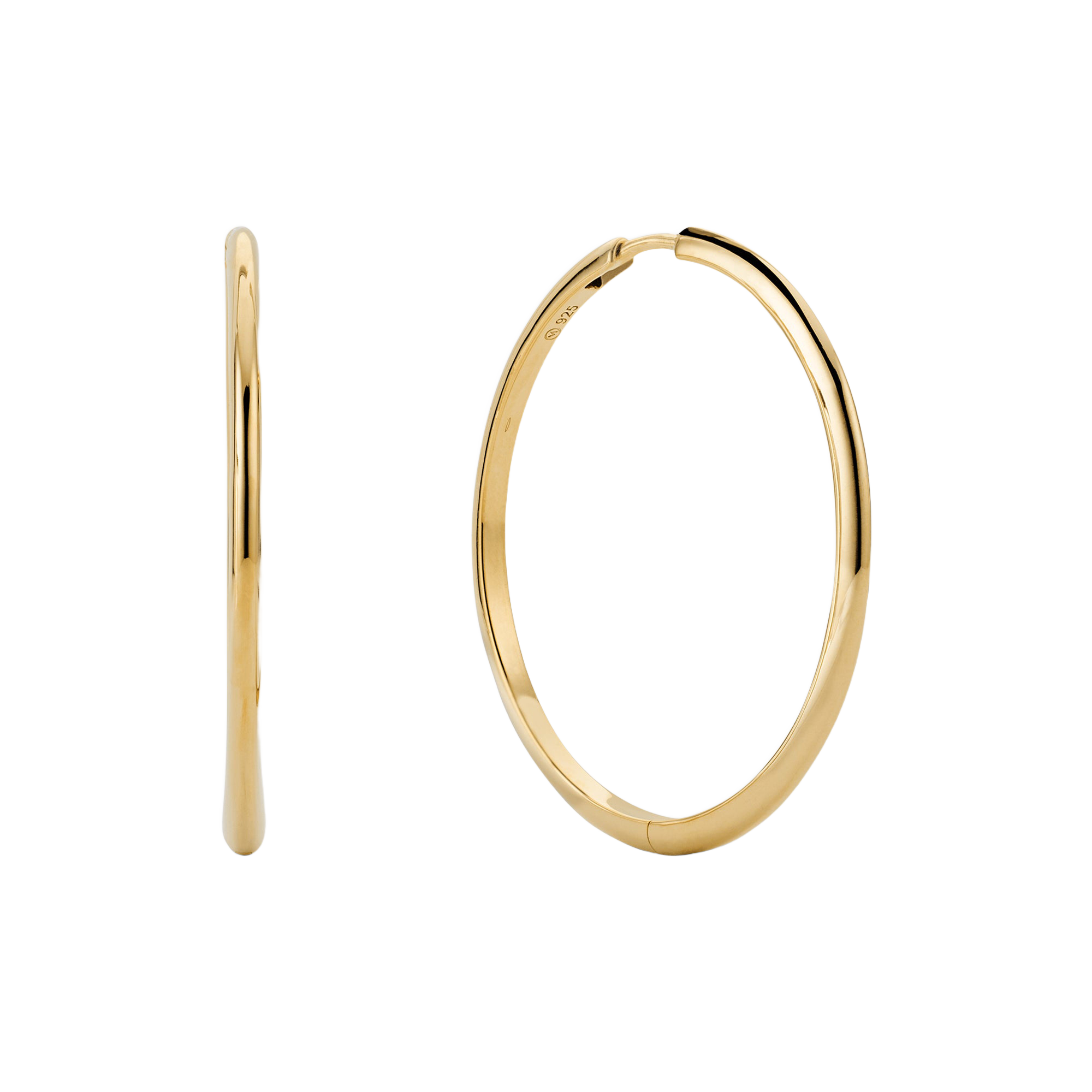 Tube Oversized Hoop Earrings - Gold Vermeil