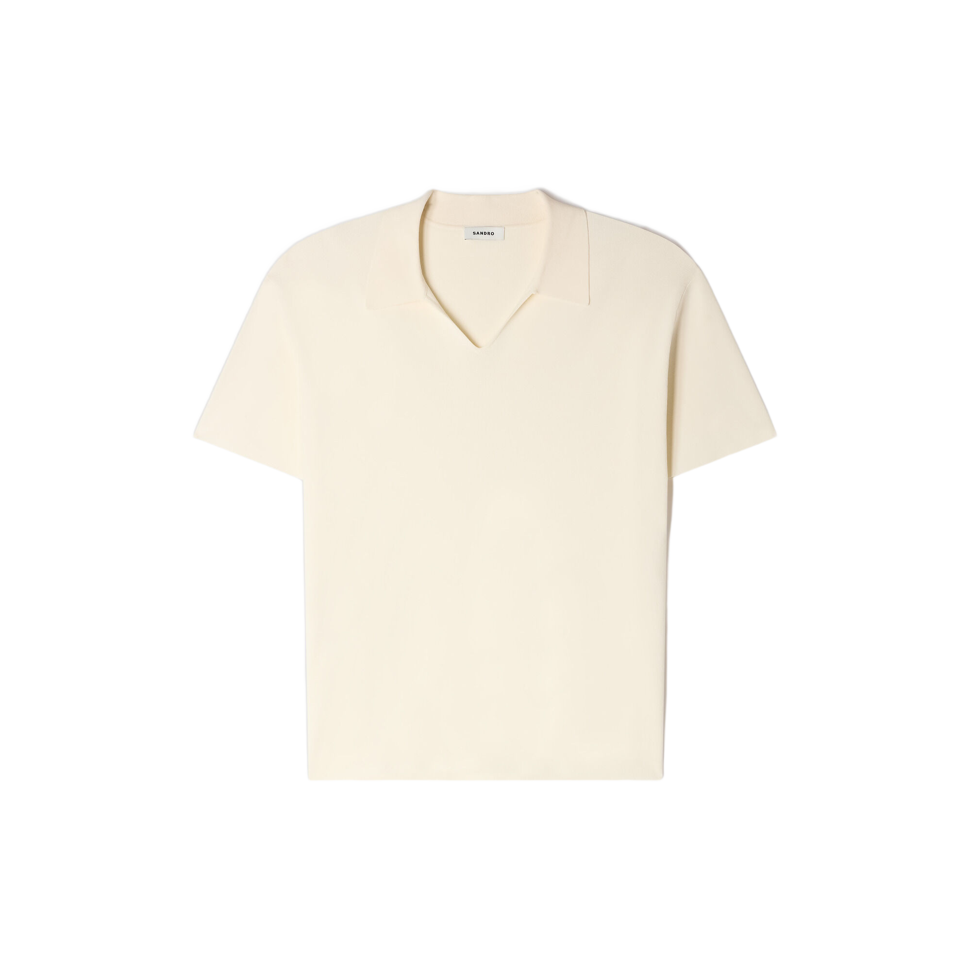 Stretch Knit Polo Shirt - Ecru