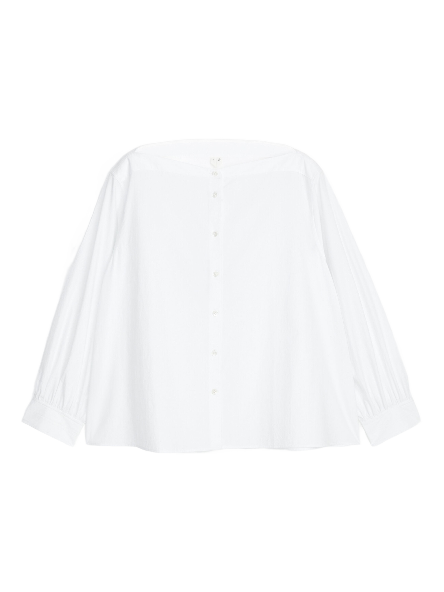 Boat-Neck Cotton Blouse
