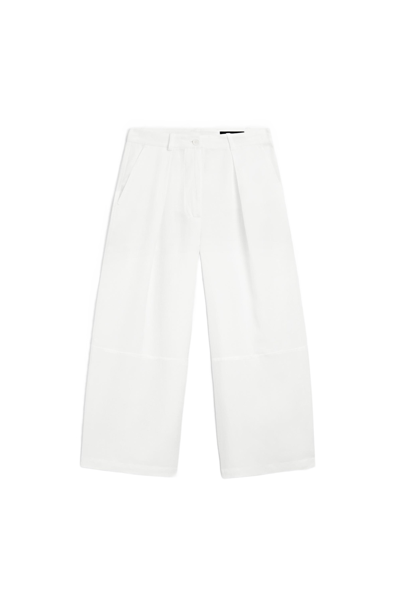 Flowing Linen Blend Trousers - Cream