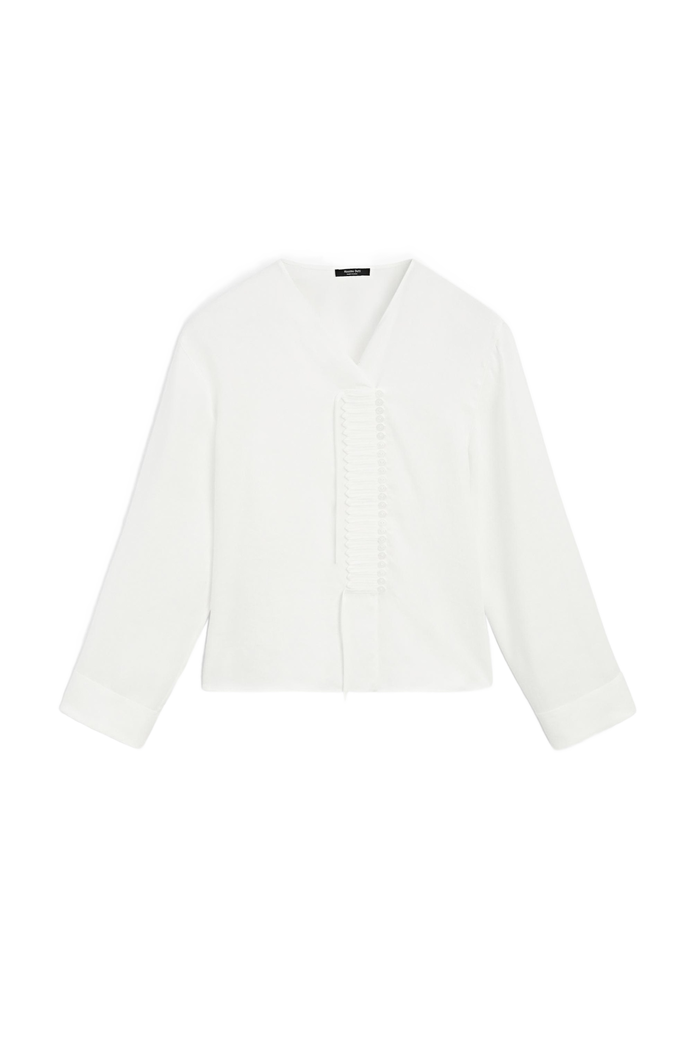 Flowing Linen Blend Blouse - Cream