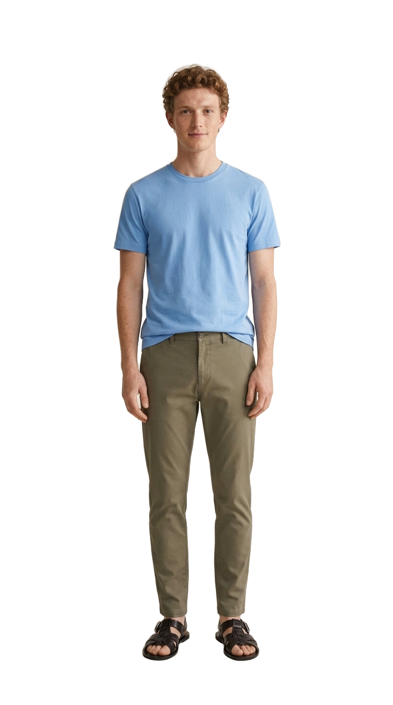 Azure Tee, Olive Slim