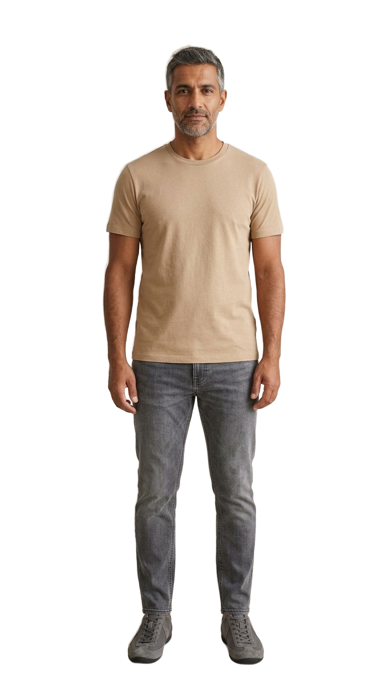 Sand Tee, Grey Denim
