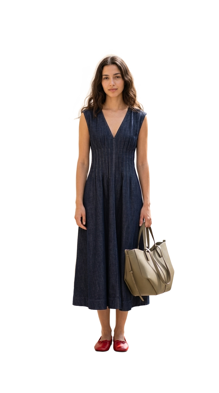 Indigo Midi, Red Ballerinas