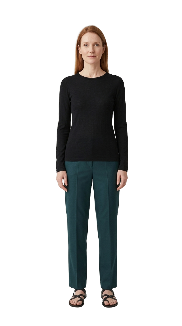 Bottle Green, Black Merino