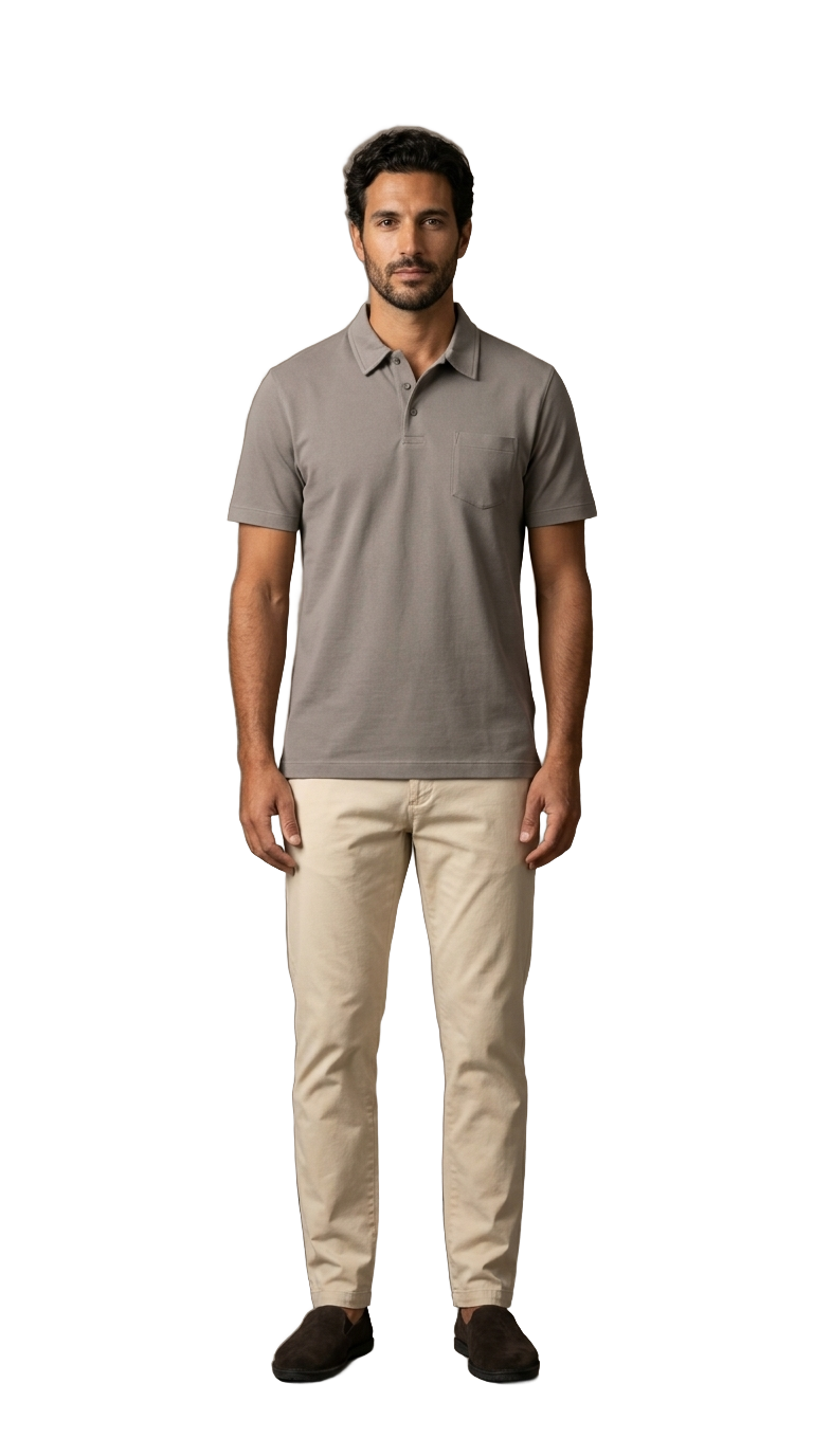 Smoke Polo, Stone Chinos