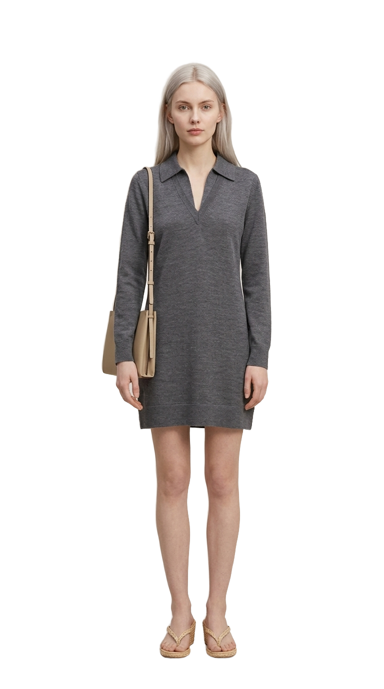 Grey Knit, Raffia Wedge