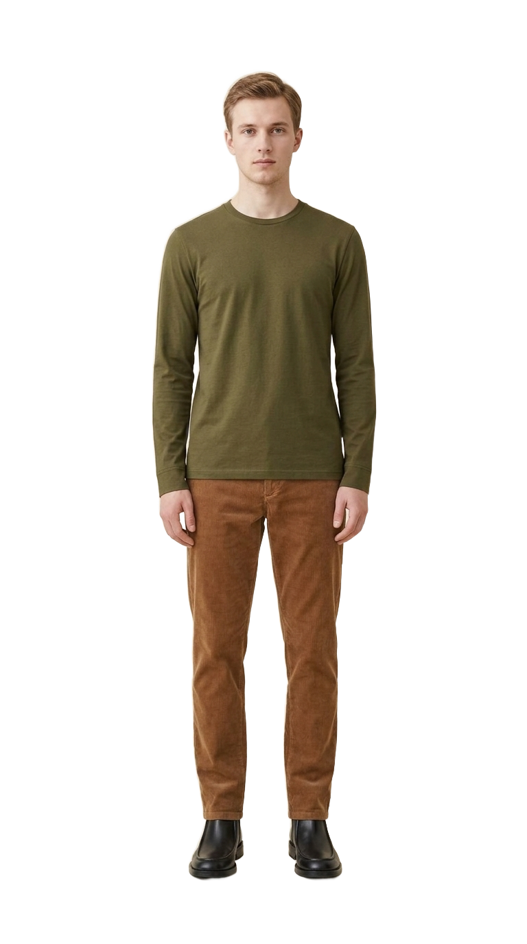 Loden Long Sleeve, Beige Cord