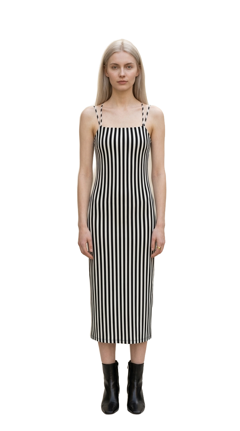 Striped Slip, Black Boot