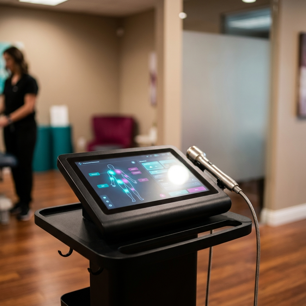 Class IV therapeutic laser therapy device used at Anew Spine & Wellness Center