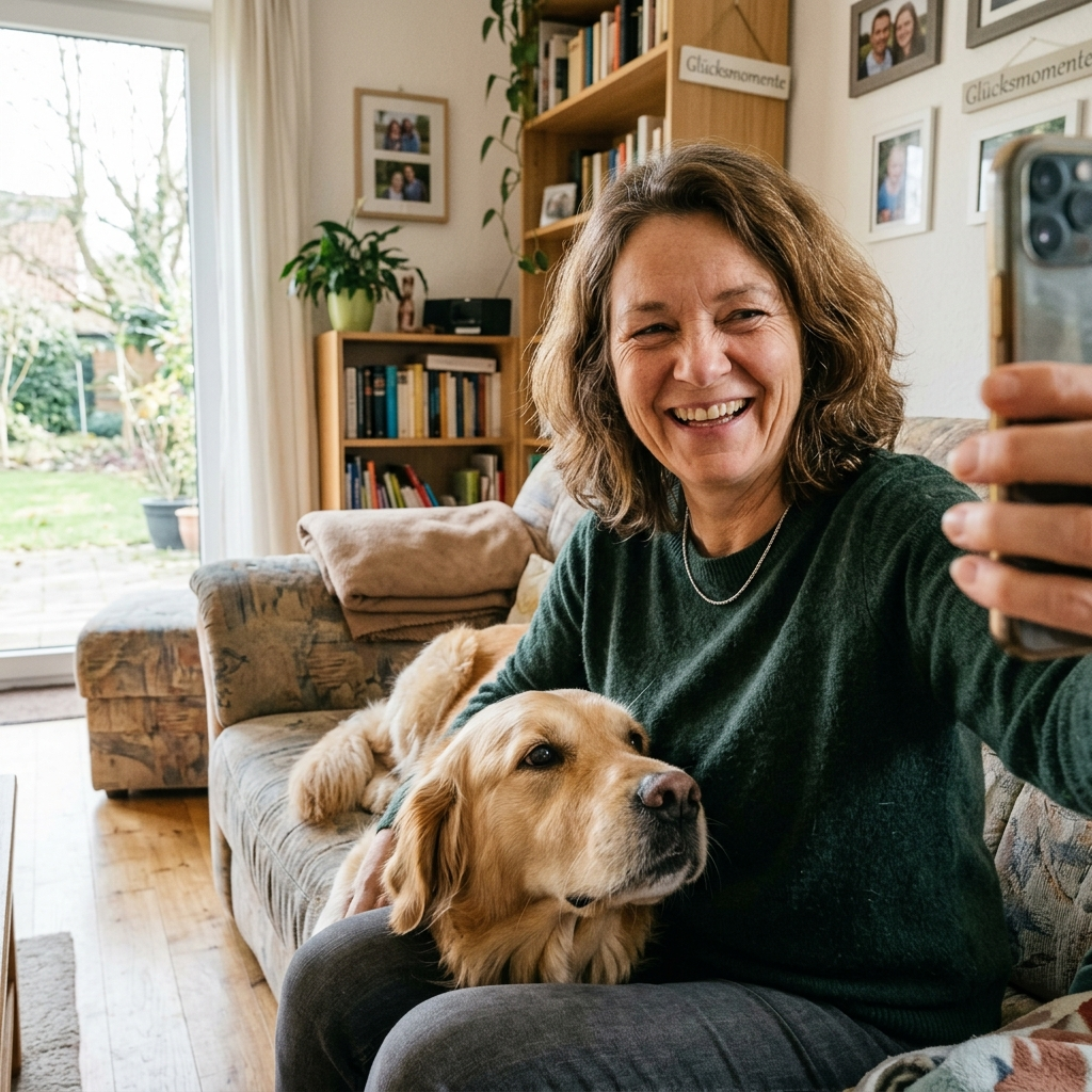 Kundin mit Golden Retriever