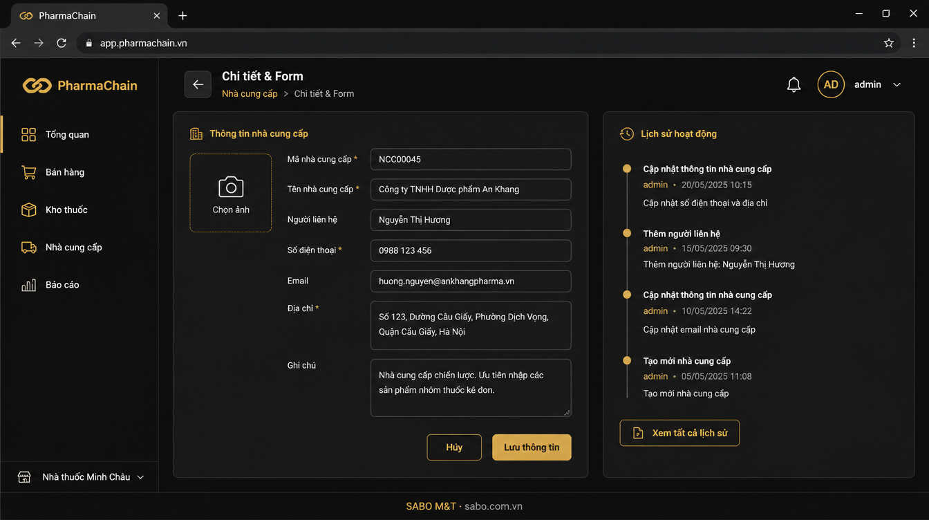 Giao diện web chuỗi nhà thuốc — màn 8