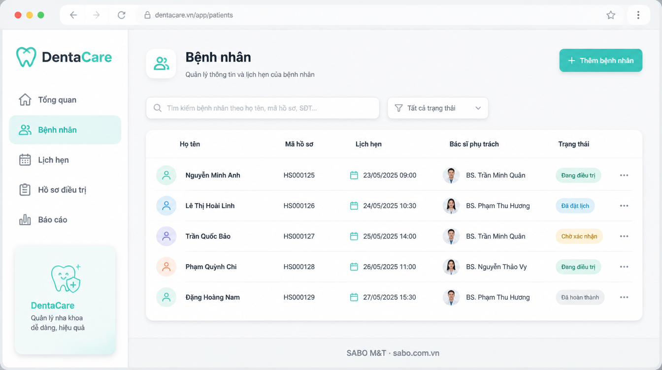 Giao diện web phòng khám nha khoa — màn 7
