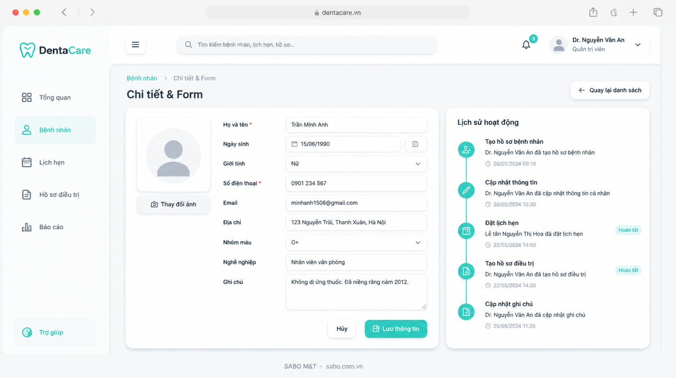 Giao diện web phòng khám nha khoa — màn 8