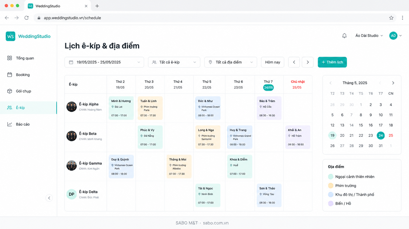 Giao diện web studio chụp ảnh cưới — màn 9
