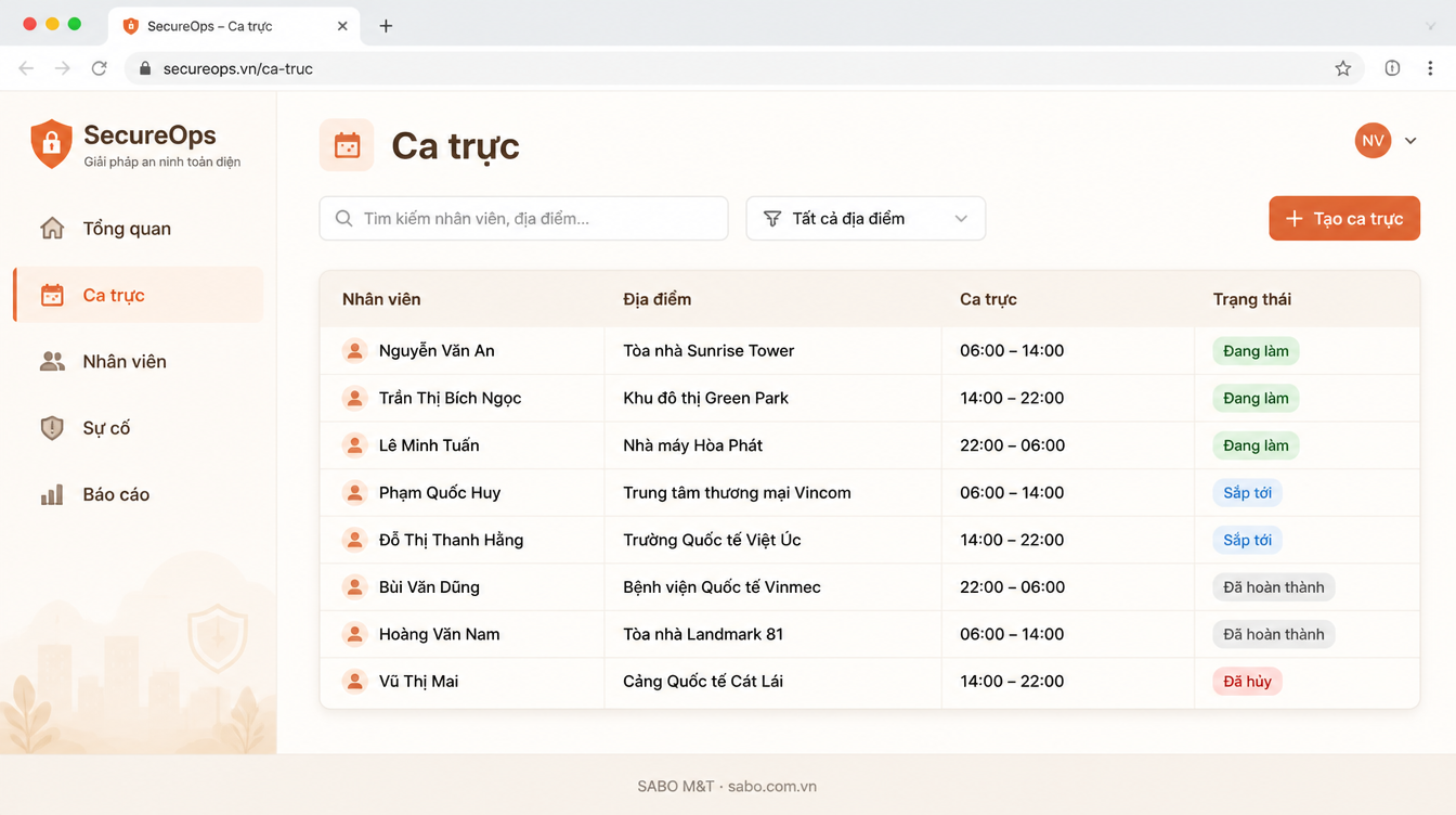 Giao diện web công ty bảo vệ – an ninh — màn 7