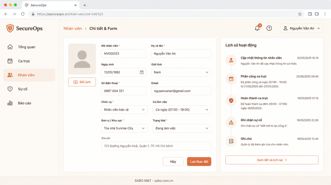 Giao diện web công ty bảo vệ – an ninh — màn 8