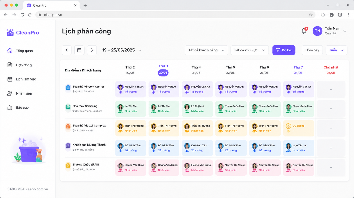 Giao diện web công ty vệ sinh công nghiệp — màn 9
