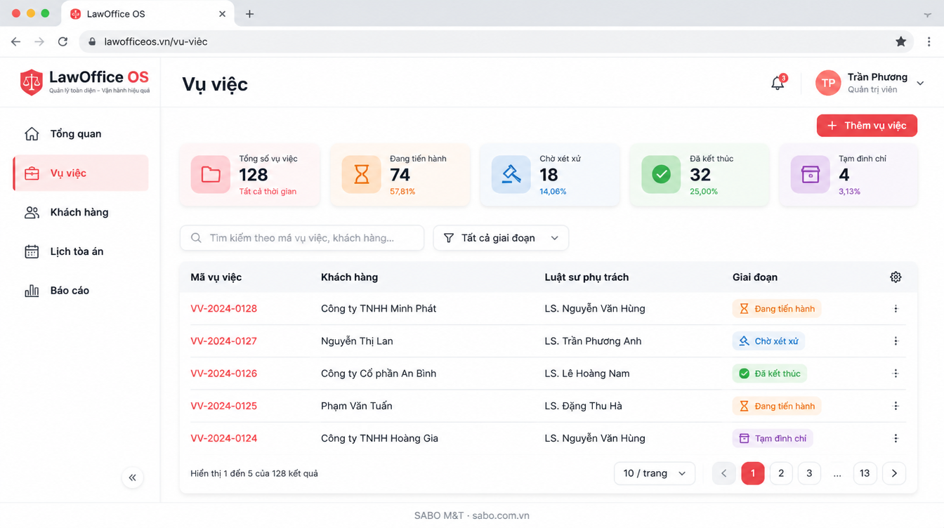Giao diện web văn phòng luật sư — màn 7
