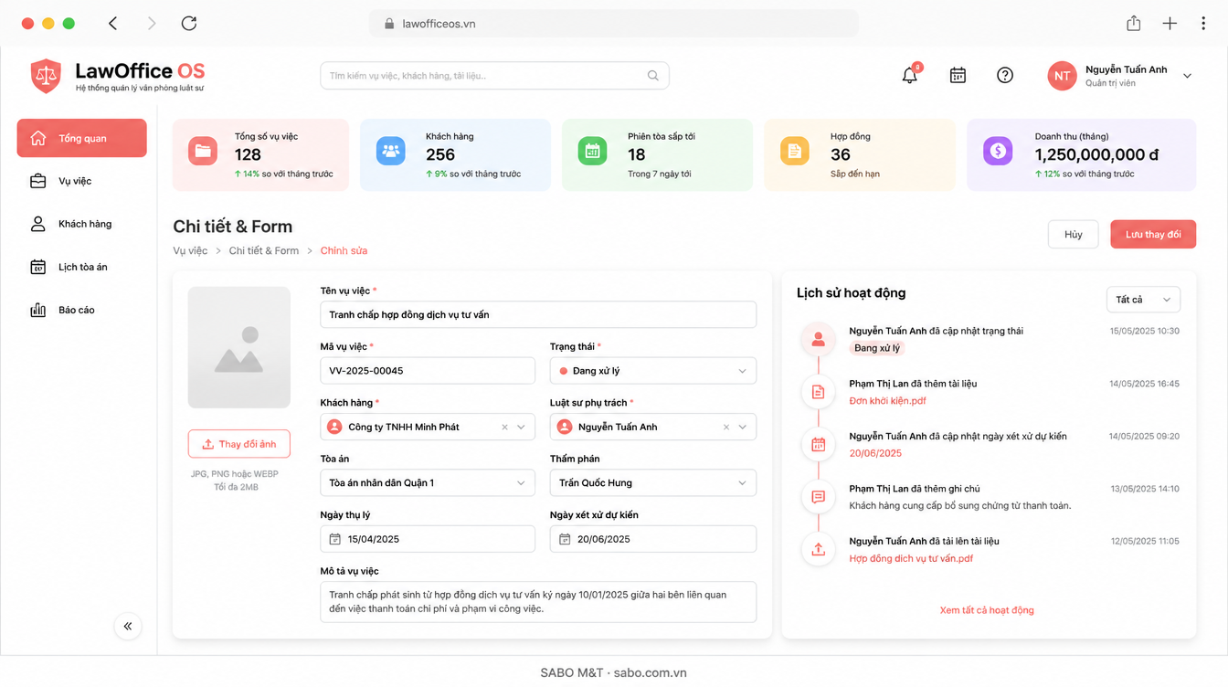 Giao diện web văn phòng luật sư — màn 8