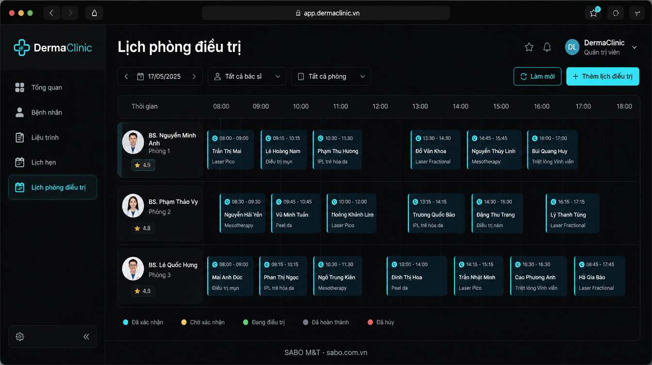 Giao diện web phòng khám da liễu – thẩm mỹ — màn 9