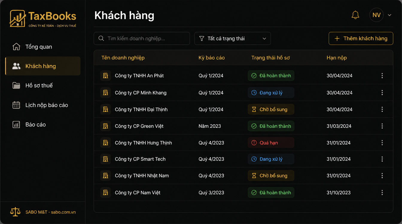 Giao diện web công ty kế toán – dịch vụ thuế — màn 7