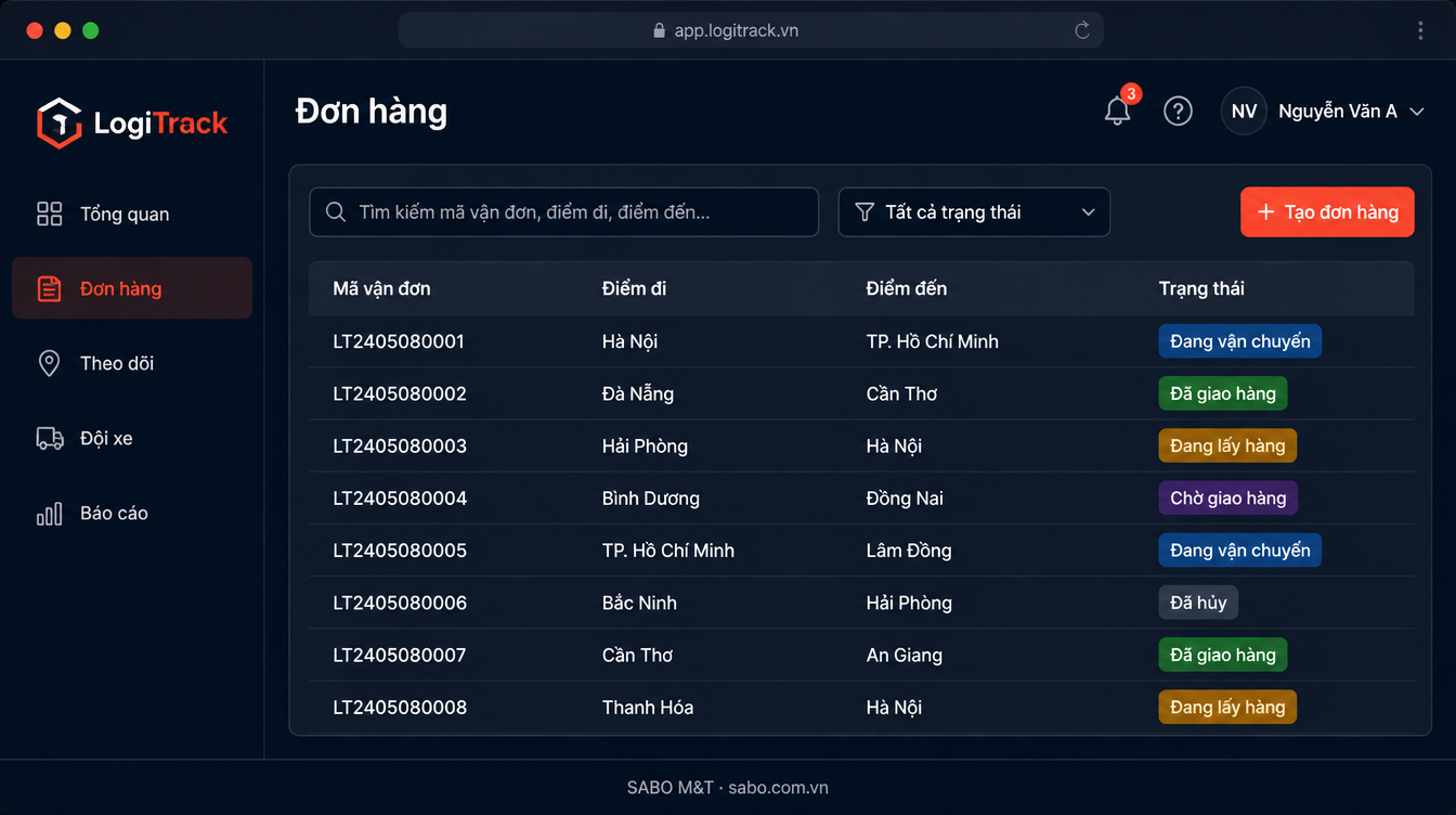 Giao diện web kho vận – logistics — màn 7