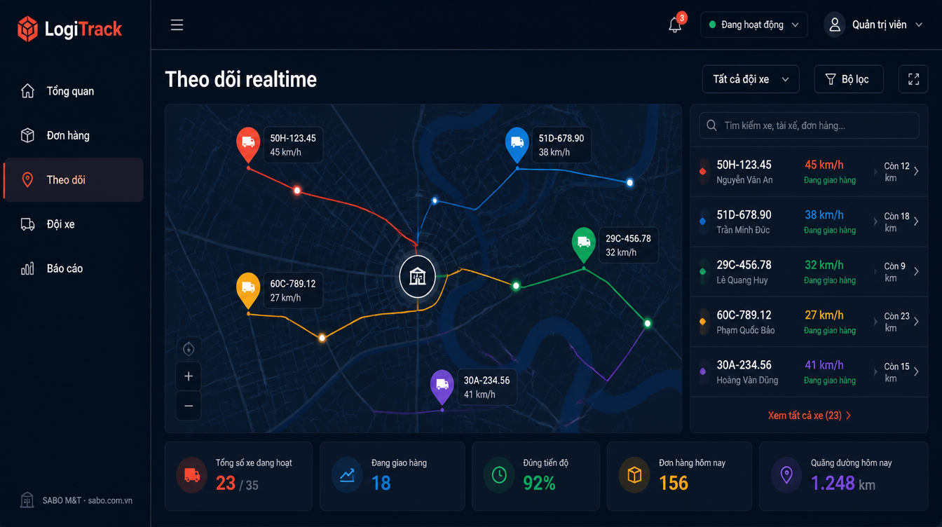 Giao diện web kho vận – logistics — màn 9