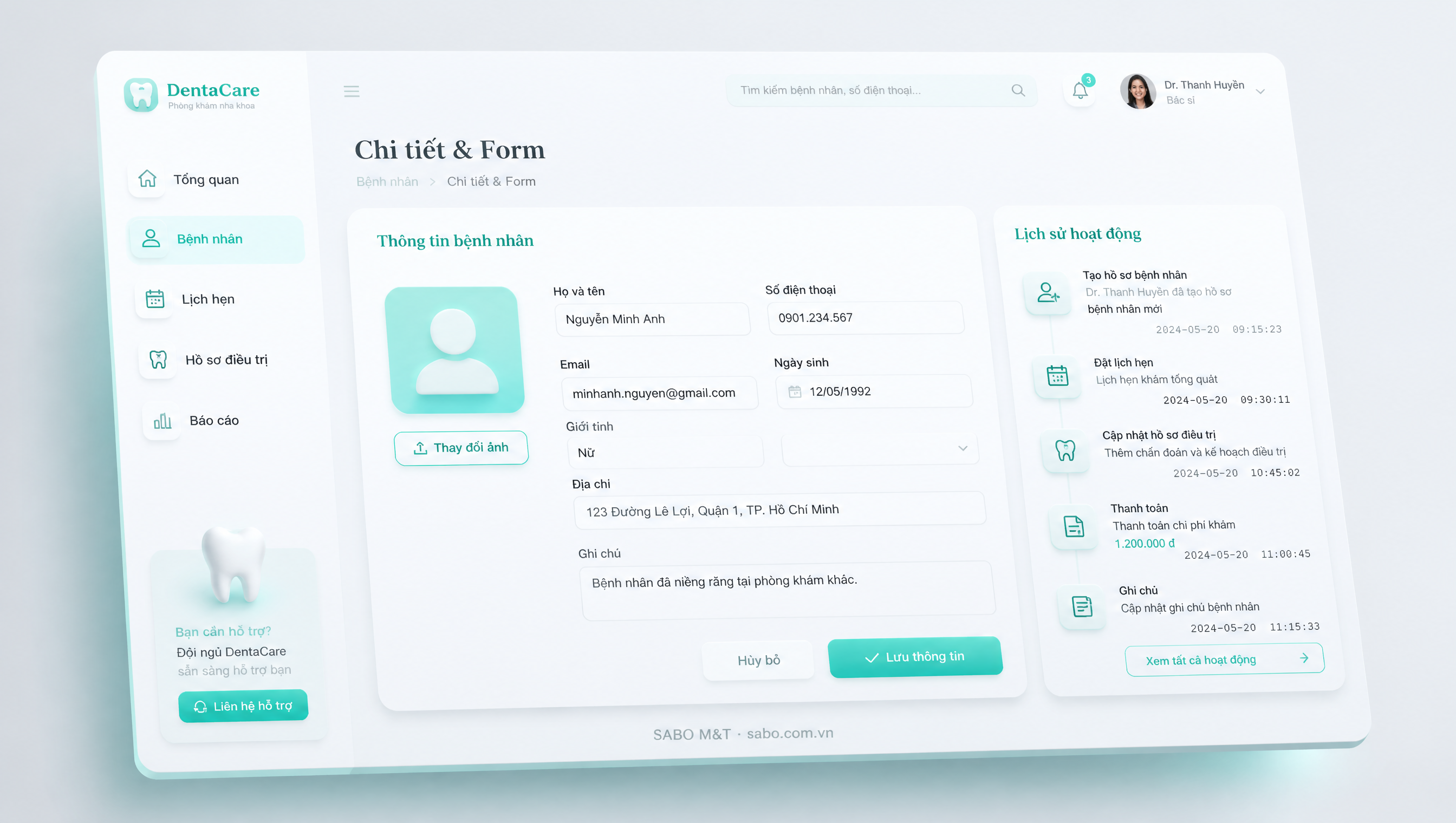 Giao diện web phòng khám nha khoa — màn 3